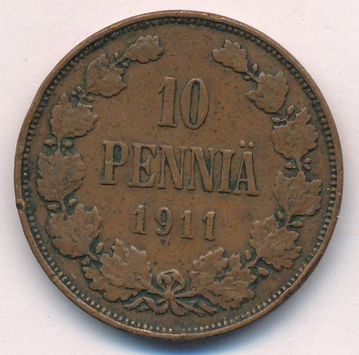 1911 10 пенни аверс